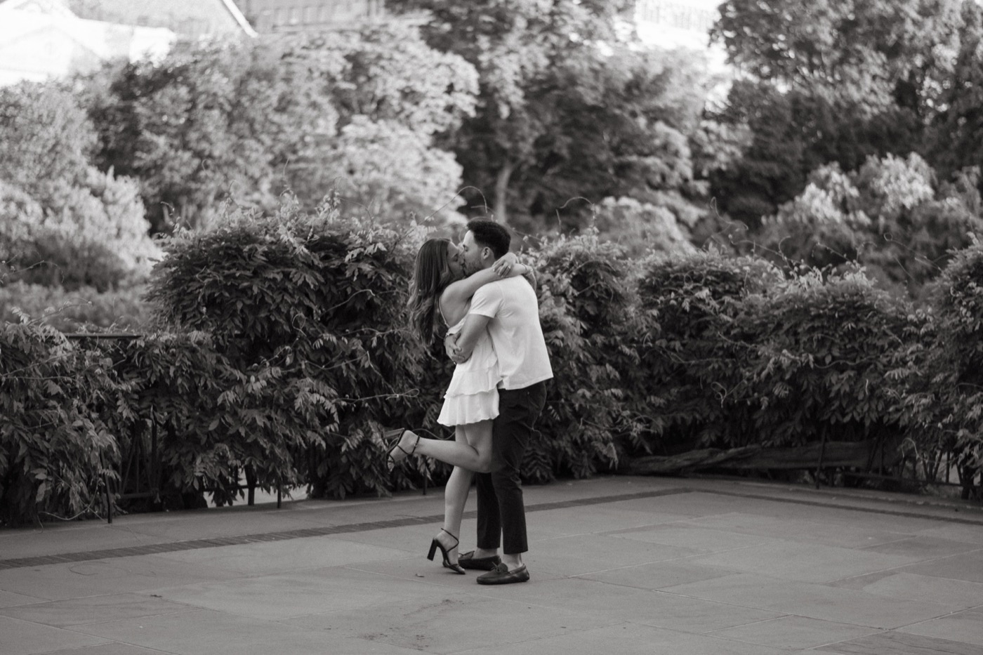Joelle and Tyler in the courtyard